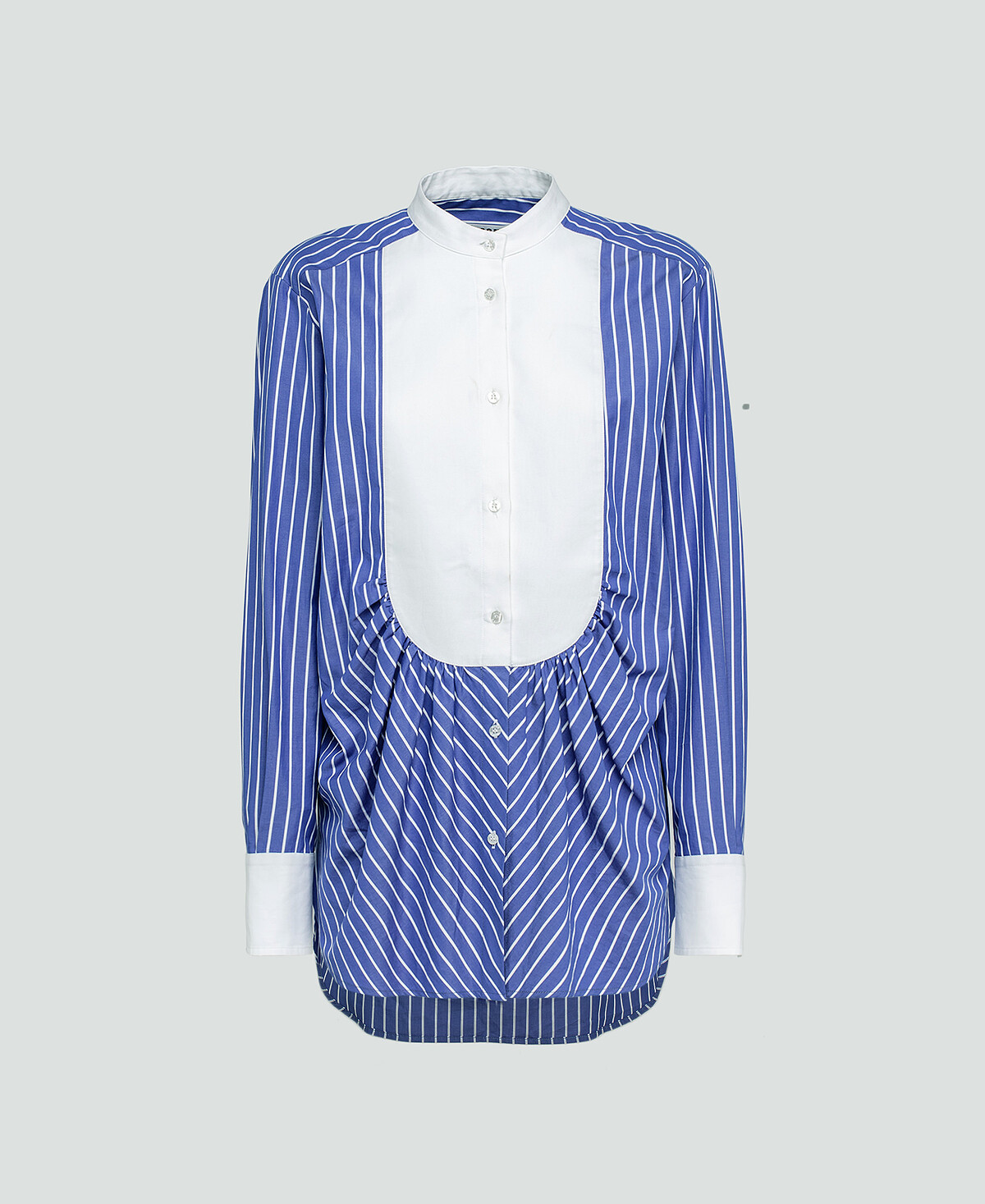 MSGM條紋荷葉邊襯衫（NT$15,800）。