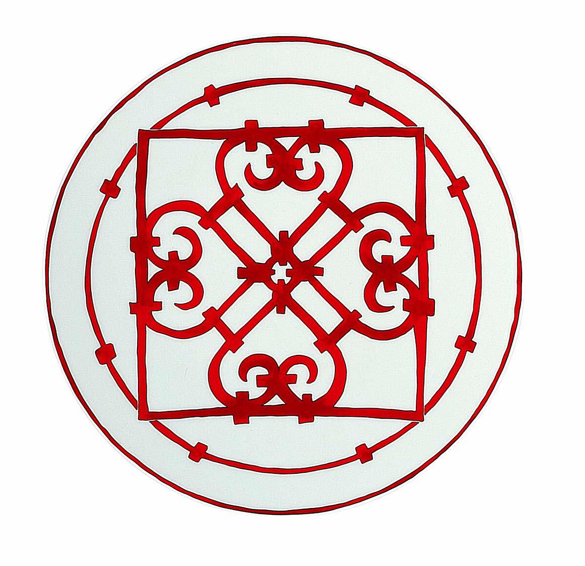 愛馬仕西班牙紅餐瓷系列：晚餐盤（NT$ 5,560）。