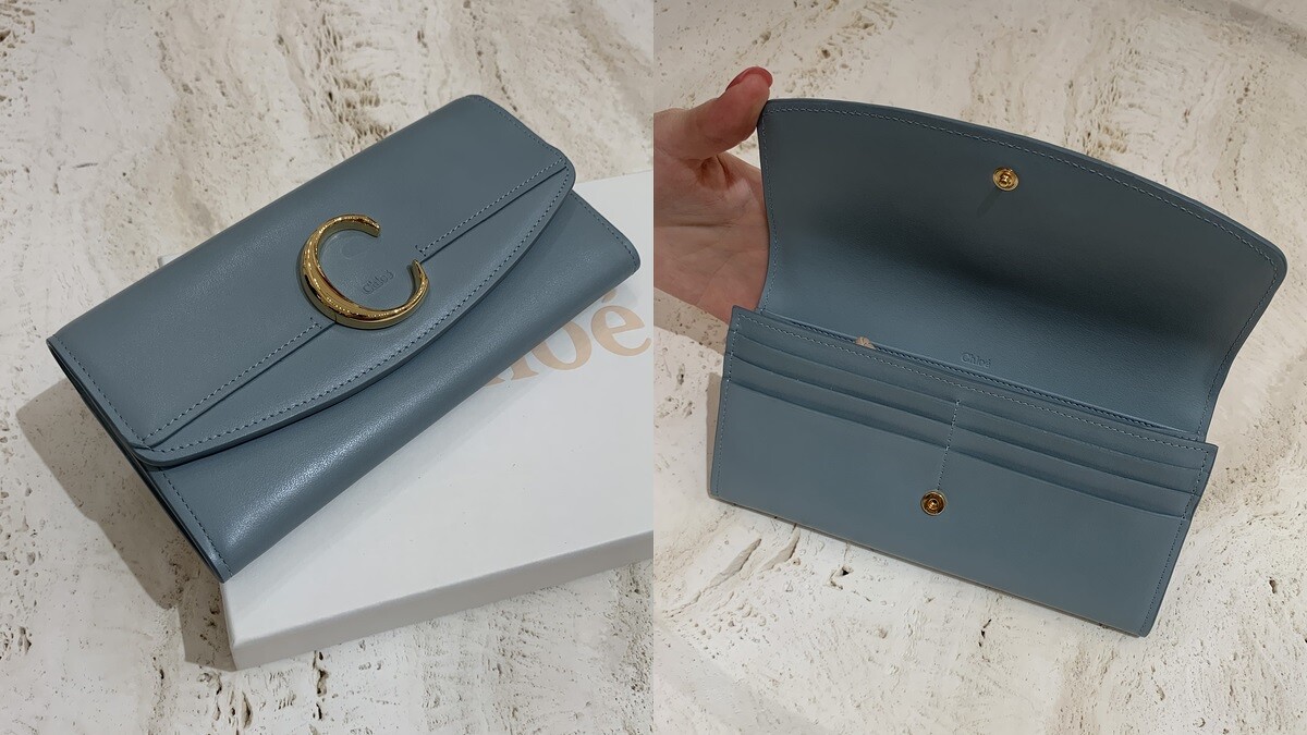 Chlo&eacute; ''Chlo&eacute; C'' 霧藍色長夾，NT17,000