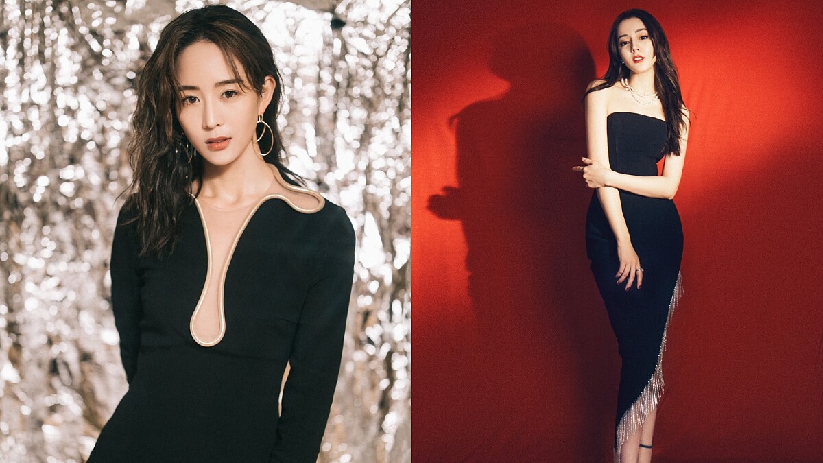 小黑禮服心機剪裁大PK！張鈞甯深U領挖到高腰炫美胸 迪麗熱巴斜裁裙襬大露鉛筆腿