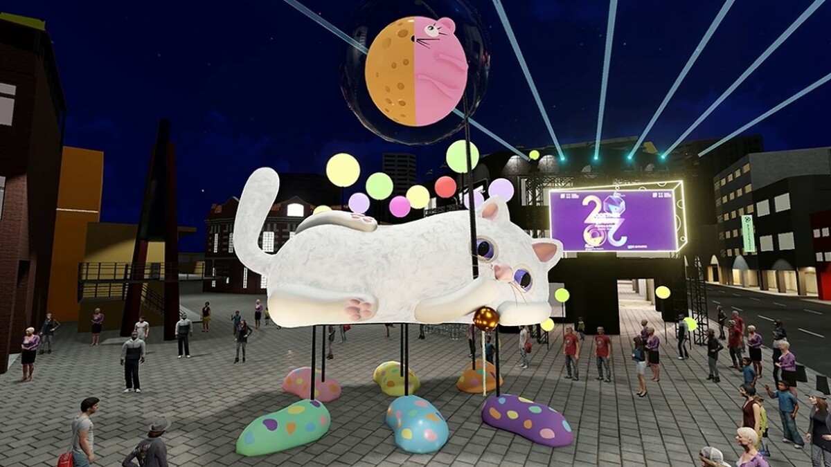 2020台北燈節西區主燈《躲貓貓》，下方能讓民眾穿梭