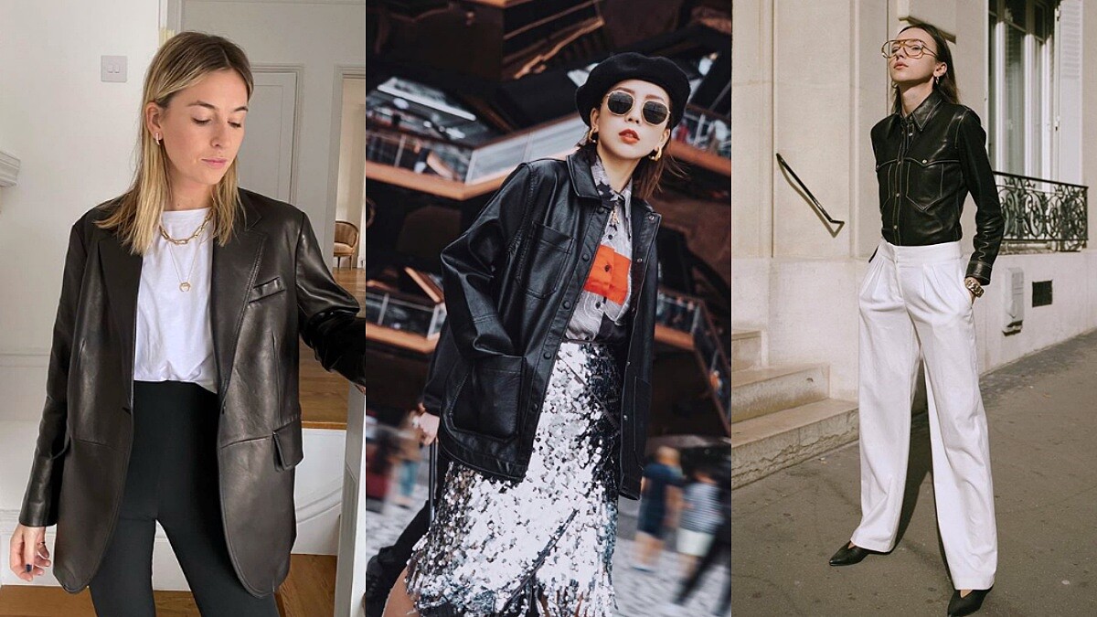 打破黑色皮革夾克的既定形象,玩出百變風格的時髦裝束!