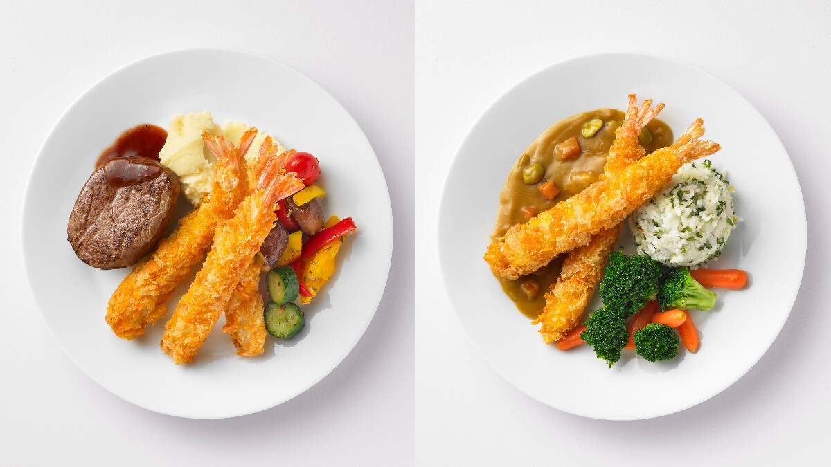  （左）海陸大餐、（右）炸蝦香蔥飯