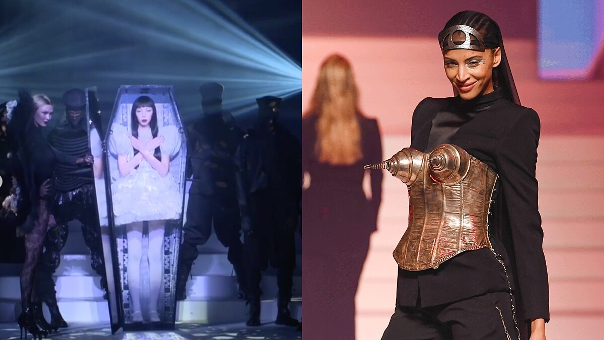 【巴黎高訂週】「時尚頑童」Jean Paul Gaultier畢業作用「葬禮」開場，短裙女模從棺材中復活，幽默呼籲：高訂不死！
