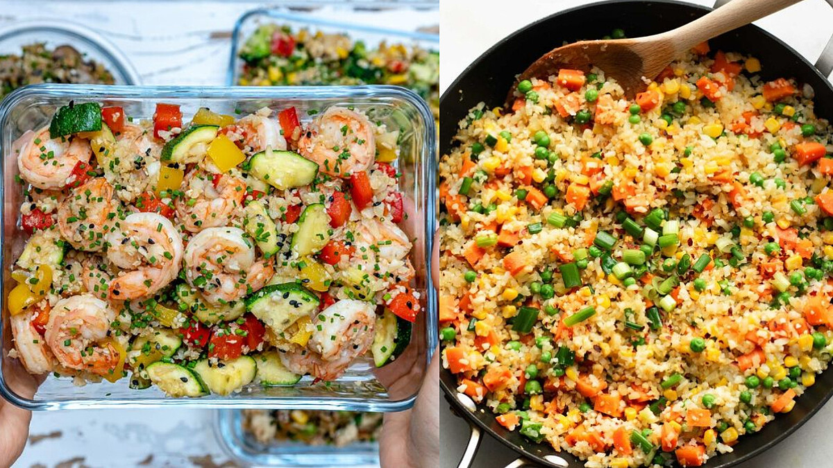 不放一粒米的升級版雙花椰菜炒飯！高蛋白+低碳水 吃到飽也不會有罪惡感