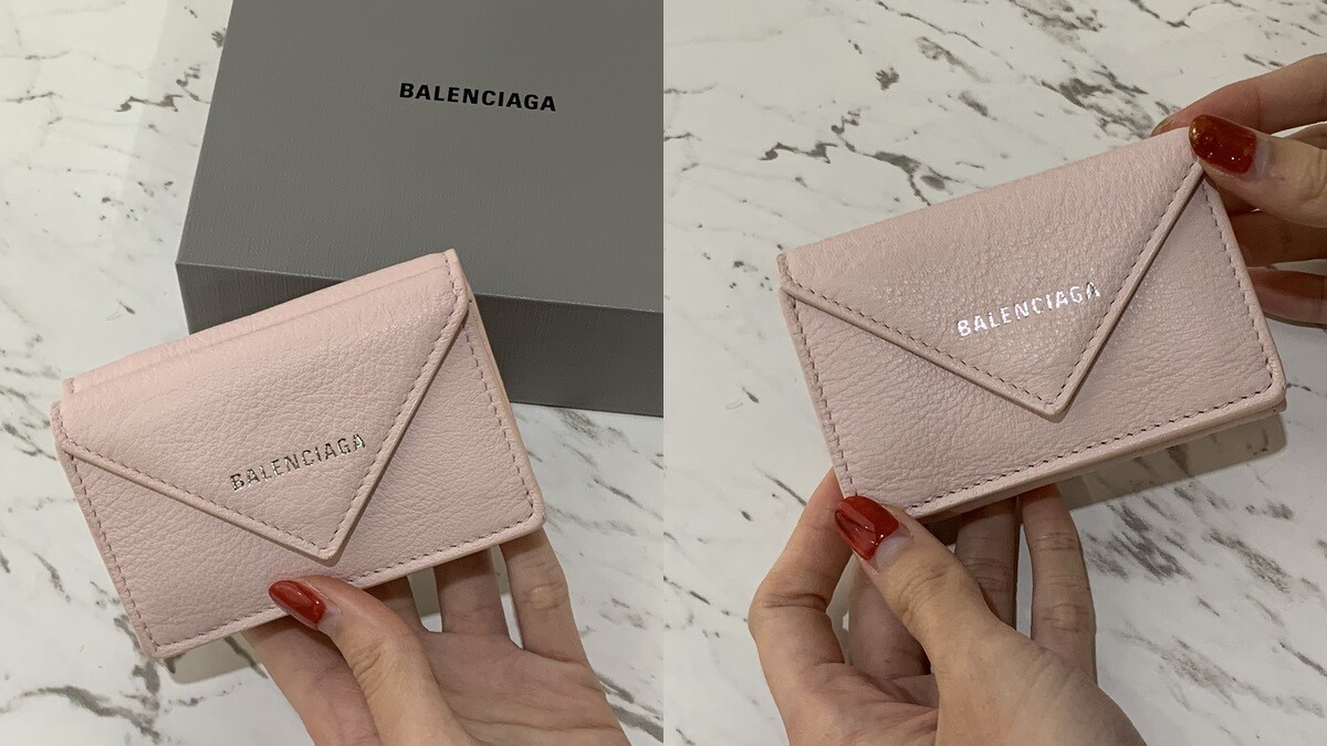 BALENCIAGA Papier mini wallet粉色迷你短夾，NT12,000
