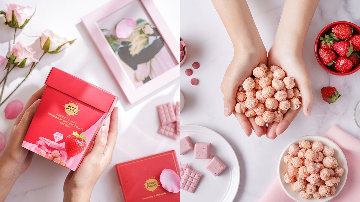 粉紅來襲！星球工坊推限量「草莓紅寶石巧克力爆米花」濃郁草莓香氣讓人欲罷不能