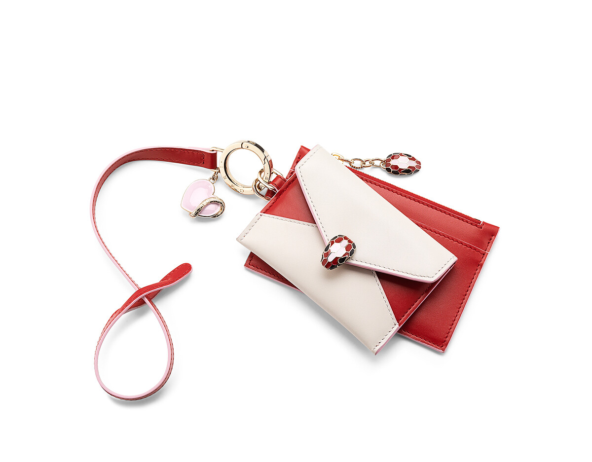 Serpenti Forever情人節限定小牛皮零錢包與卡夾兩件組，NT$23900