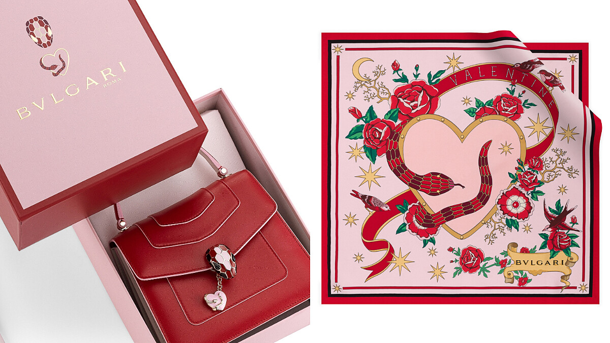 紅色是熱情、白色是純潔，寶格麗用紅與白的熱情與純愛，獻上2020西洋情人節的濃情密意~