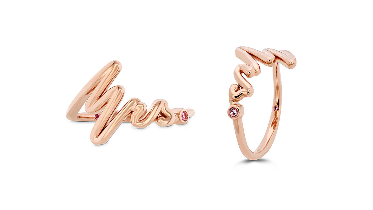 MRS.戒指，玫瑰金、粉紅剛玉