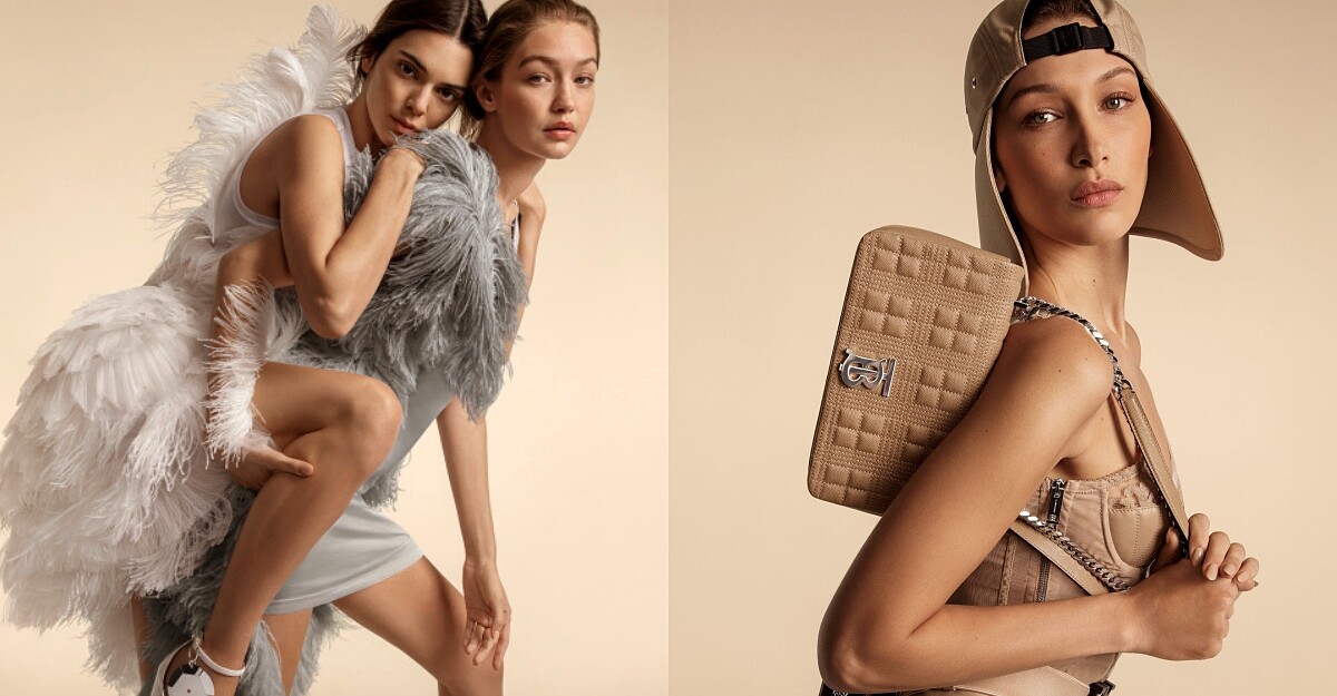 BURBERRY廣告「超模姊妹花」Gigi Hadid、Bella Hadid合體不同框，Gigi背Kendall展現大姐大女力