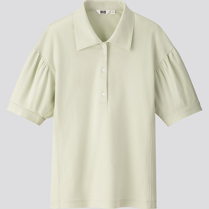 女裝抓皺袖POLO衫(NT$990)