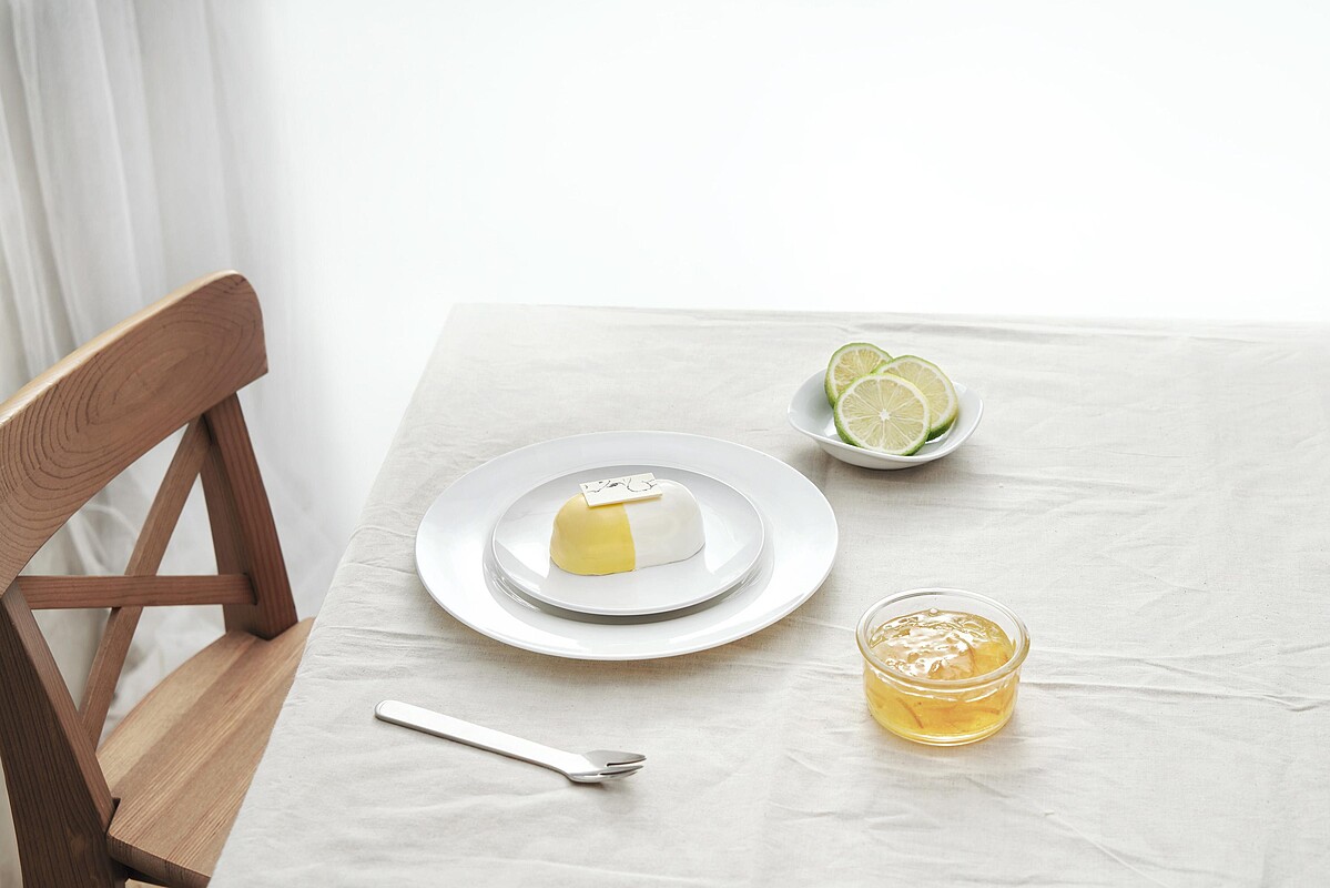 Relationship (感情)：日本柚子輕慕斯 / 薑柚子果泥 / 巧克力起司蛋糕 / 榛果青檸脆餅。