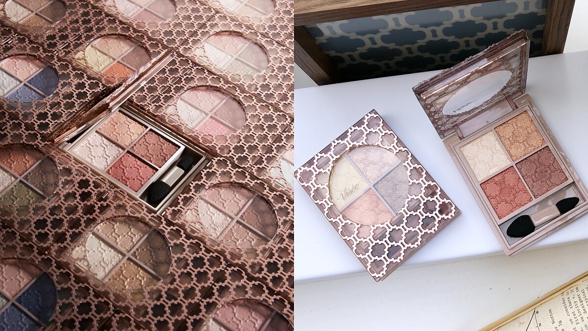 Visee最經典的晶緞光漾眼影盒全新升級「晶緞璃花眼影盒」,#RD6乾燥玫瑰x夕陽橘配色簡直美炸