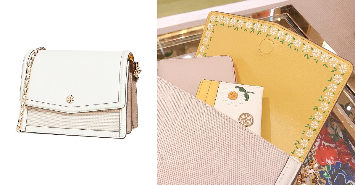 內裡的小雛菊印花，是這款肩背包的小彩蛋。（NT$18,900）