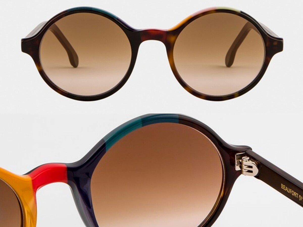 BEAUFORT玳瑁色彩條墨鏡（NT$13,800）