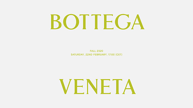 2020秋冬米蘭時裝週｜Bottega Veneta時裝秀直播線上看！將在2/23 凌晨0點登場