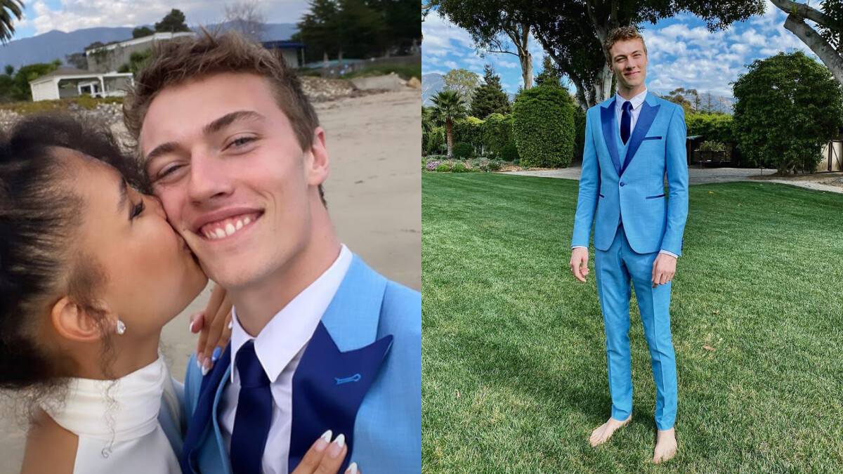 21歲天使男模Lucky Blue Smith結婚了！IG幸福宣布甜娶女友，一身水藍色西裝根本俏皮新郎