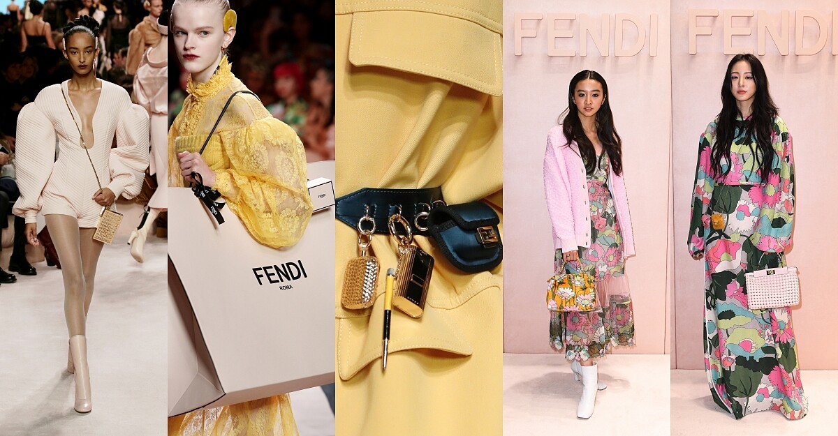 2020秋冬米蘭時裝週｜木村光希、韓藝瑟花花裝挺FENDI！「觸控筆」變腰帶，還能真的寫，3C控打包裝進皮革大紙袋剛剛好～