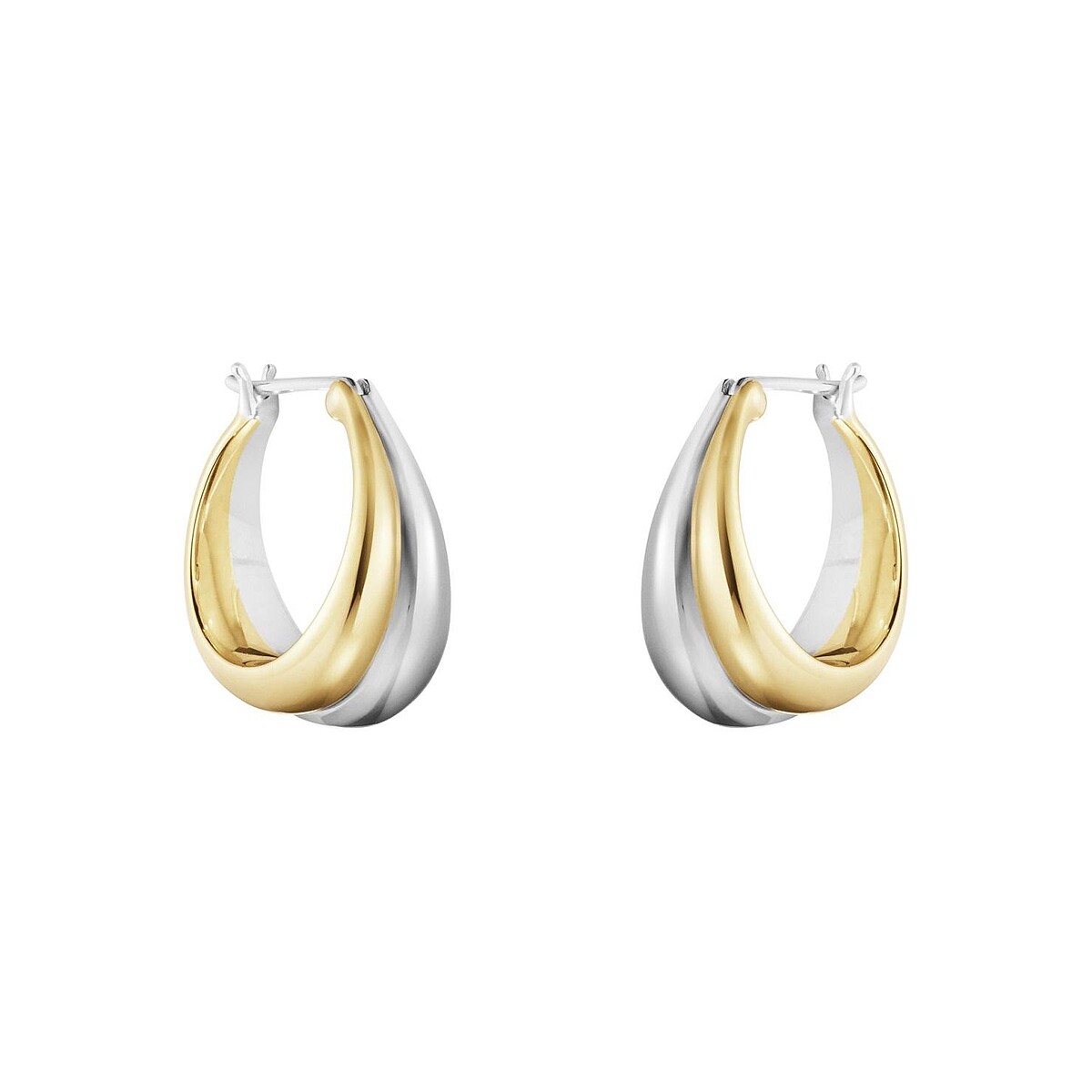 CURVE 系列18K金純銀雙色耳環，建議售價 NT46,000