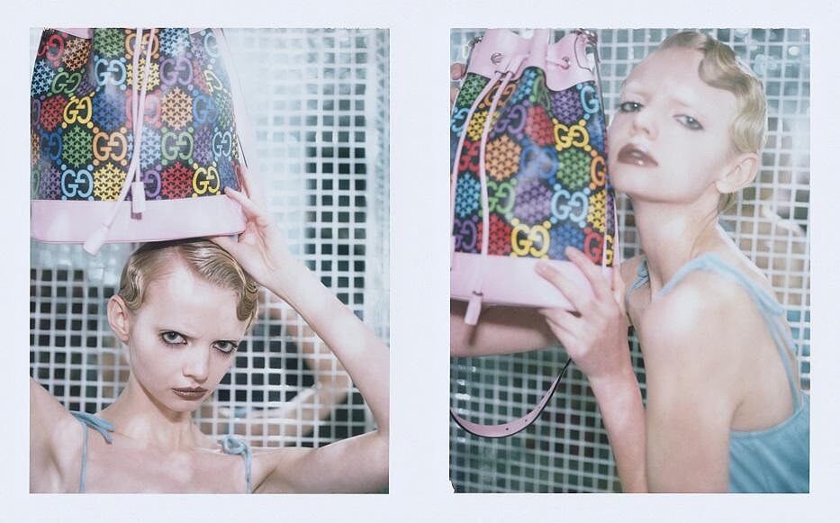 Psychedelic系列粉紅水桶包（NT$63,700）