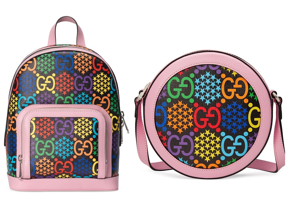 Psychedelic系列粉紅後背包（NT$58,700）、Psychedelic系列粉紅圓型肩背包（NT$40,900）