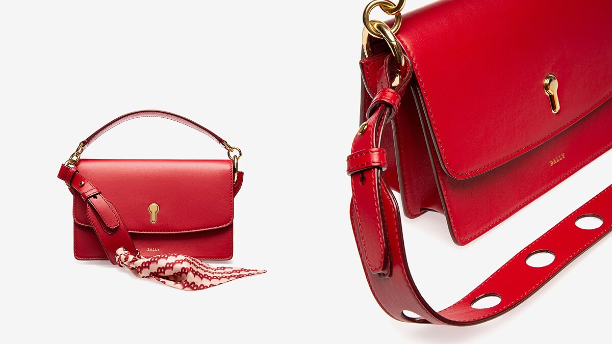 Bally Celestine 紅色小牛皮斜背包,NT48,580