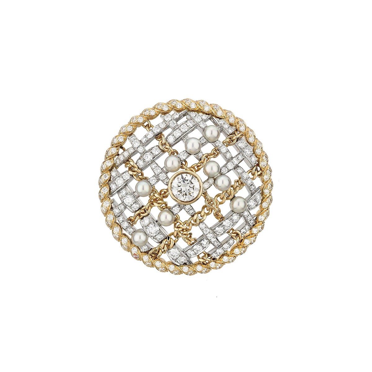 Tweed Cordage 胸針。