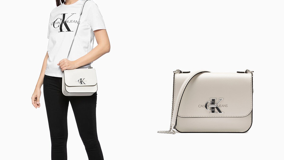 CALVIN KLEIN Monogram中型鏈帶旋鈕包,NT6,280