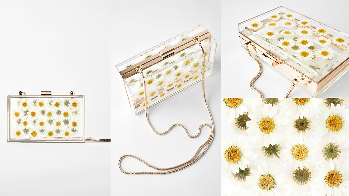 自然色雛菊單肩箱型包（NT$1,590）