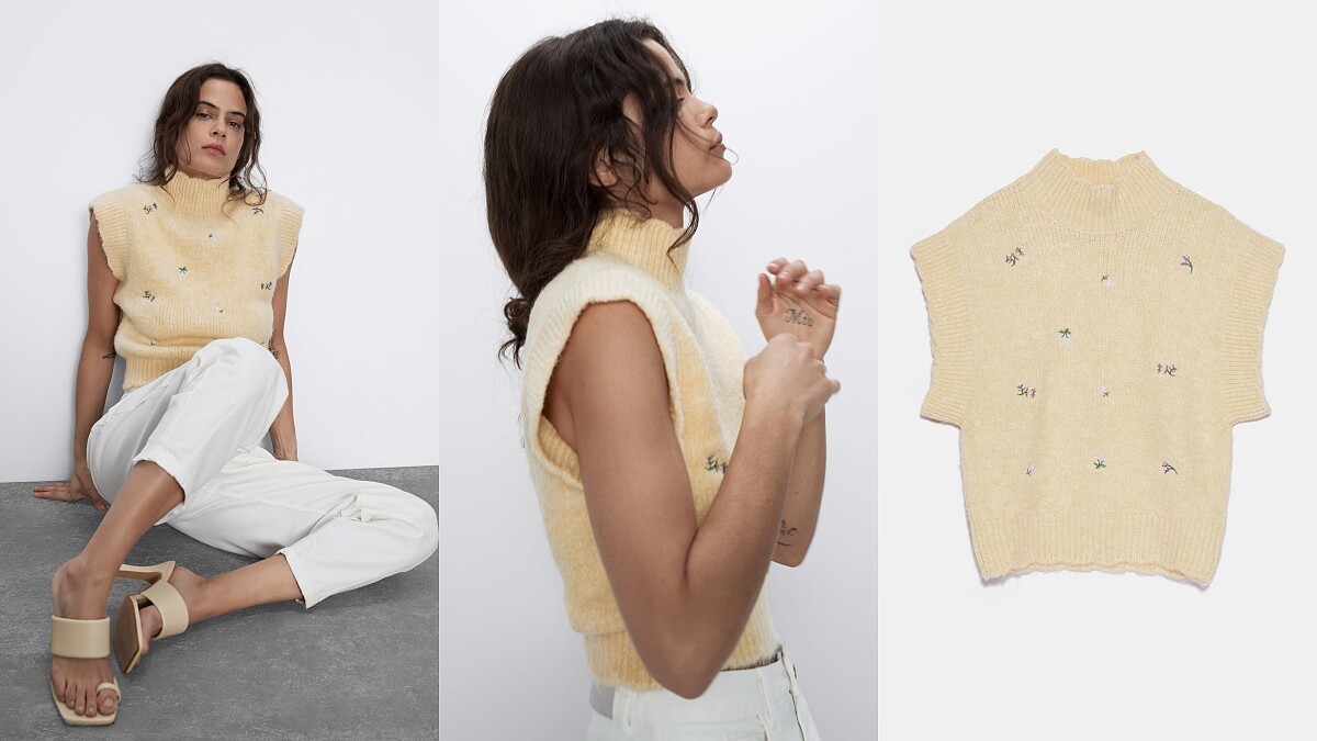 花卉刺繡背心（NT$1,190）