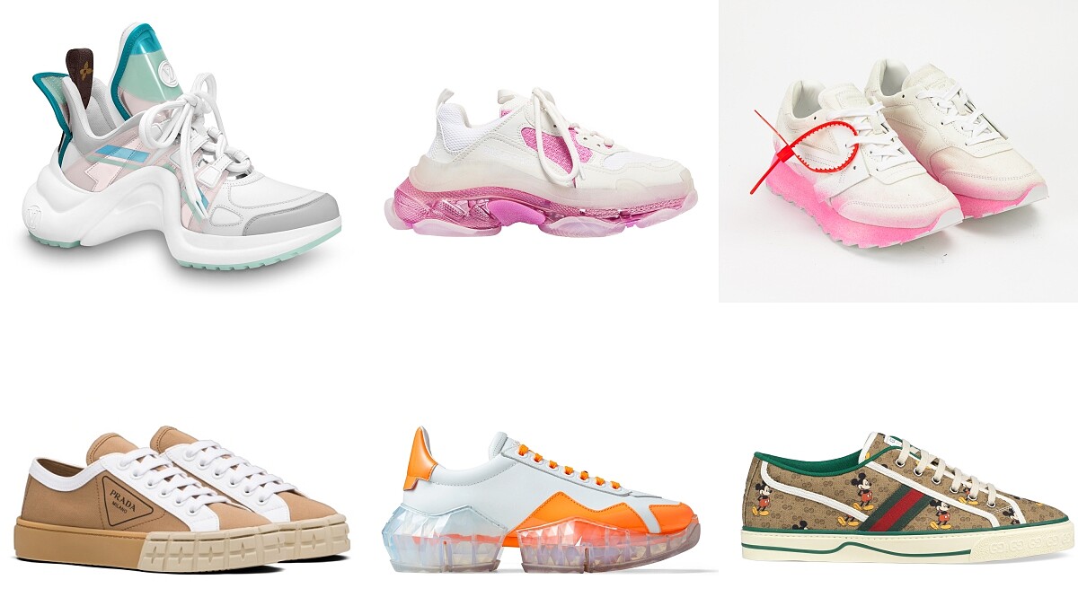 2020春夏精品運動鞋盤點，顏值超高「狠腳色」！PRADA餅乾鞋、LV薄荷綠老爹雨鞋、GUCCI米奇帆布鞋...全都想要