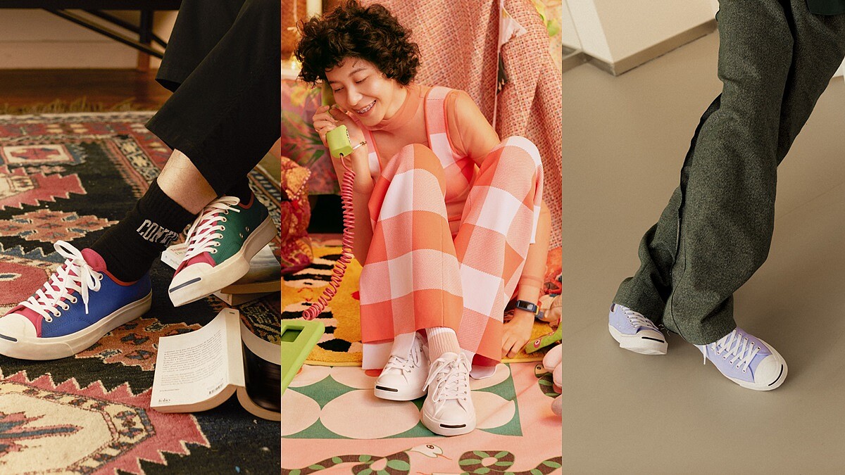 夏日必備小白鞋再一雙！Converse熱賣開口笑Jack Purcell系列再進化，還有薰衣草紫、繽紛彩虹配色