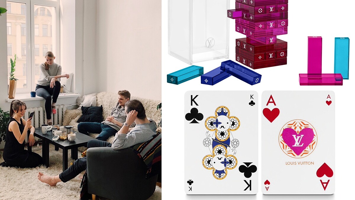 LV為宅宅開的解悶處方籤！彩色透明疊疊樂、老花撲克牌、啞鈴，在家防疫也很有趣