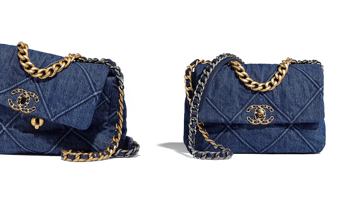 水洗丹寧CHANEL 19包_大型款