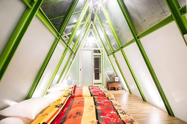 阿里山露營帳棚的透明屋頂可以仰望星空