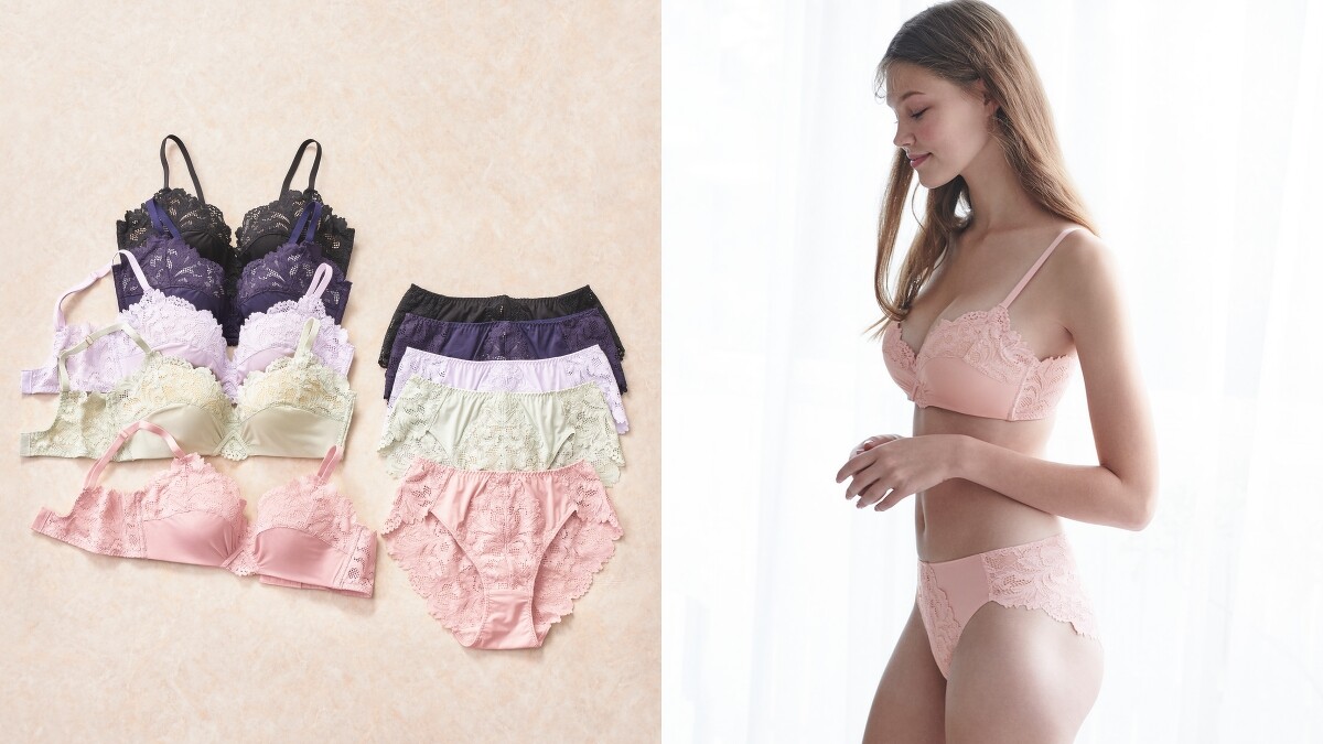 超彈力Just合身無鋼圈內衣(NT$1,190)、內褲/丁字褲(NT$590)