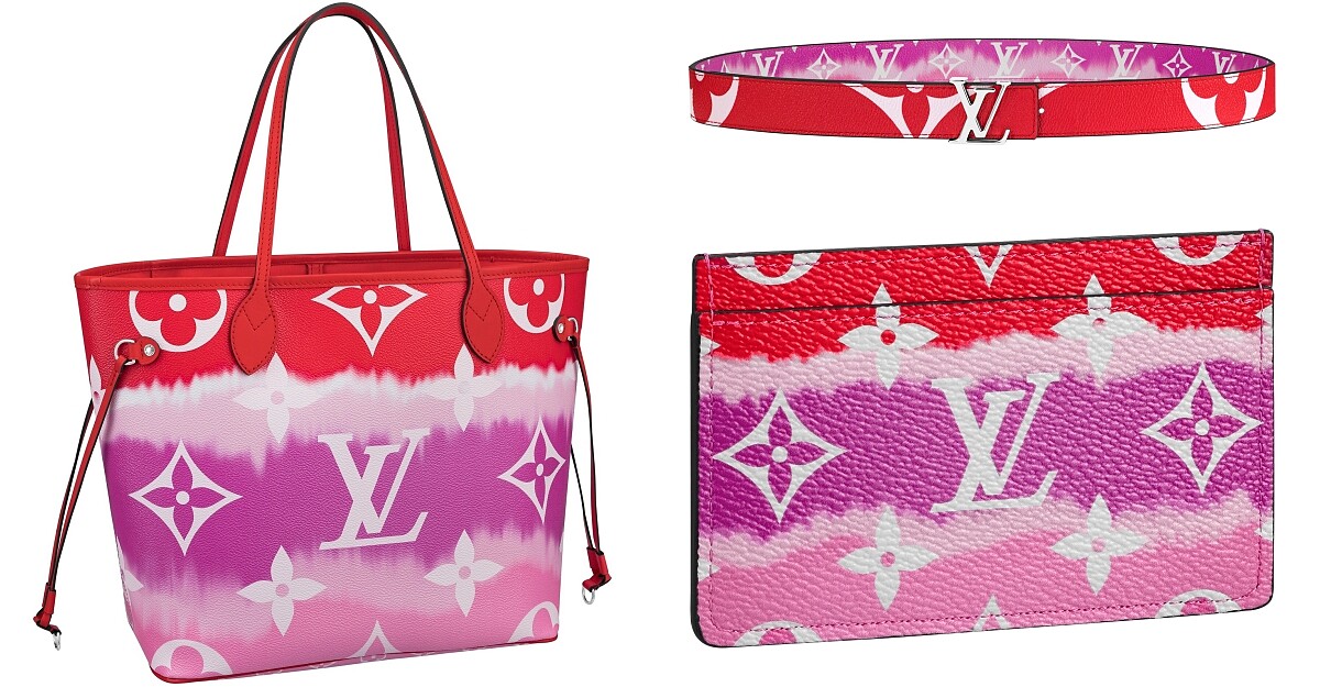 （左）Neverfull（NT$70,500）、（右上）皮帶（NT$19,900）、（右下）卡夾（NT$12,800）