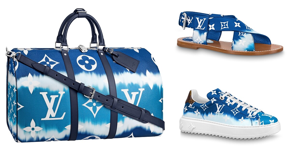 （左）Keepall（NT$84,000）、（右上）涼鞋（NT$30,400）、運動鞋（NT$32,200）