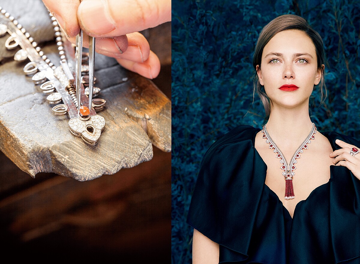 左：Zip項鍊工藝圖。右：Zip形象圖。