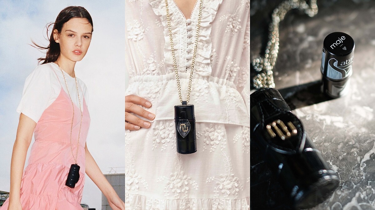 別再把包包翻的一團亂～Maje「唇膏小圓筒」，掛胸前超可愛！4000元有找，還送護唇膏