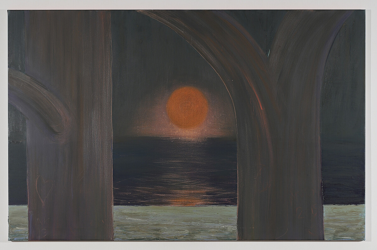 安通庫恩斯特 Anotne Könst, 阿薩提格島的月出Mooon Rising, fram Assateague Island, 2019, 畫布油彩 oil on canvas, 109.2 x 172.7 cm