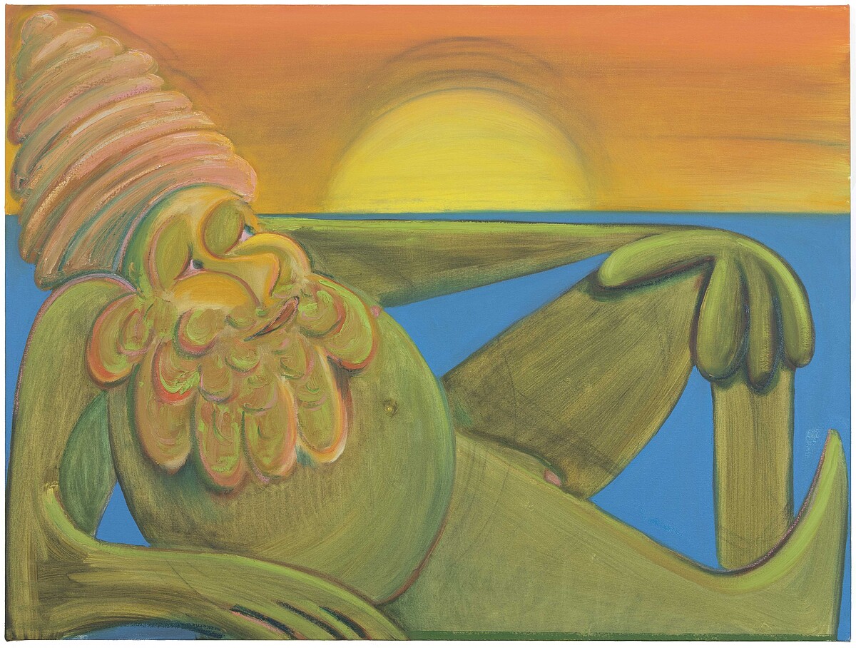 安通庫恩斯特 Anotne Könst, 日光浴者 Sunbather, 2020, 畫布油彩 oil on canvas, 76.2 x 101.6 cm