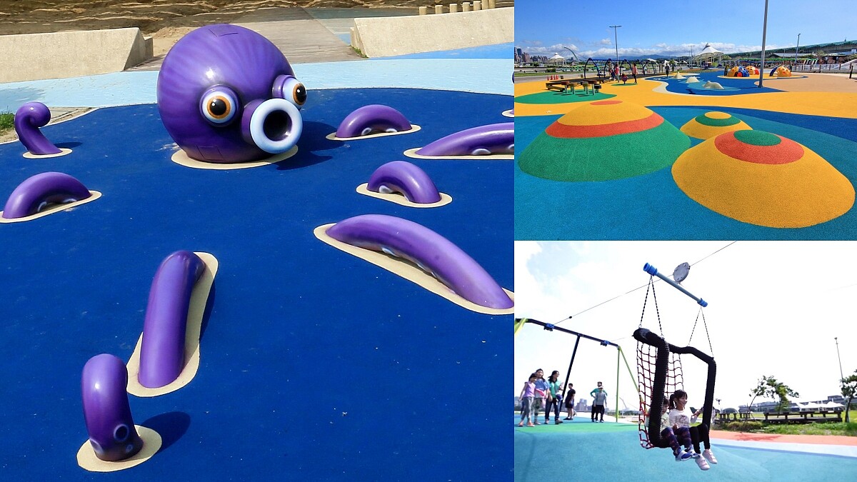 【台北景點】全台最大「大佳河濱共融式遊戲場」第三期完工！變身繽紛海洋成最新遛小孩場地