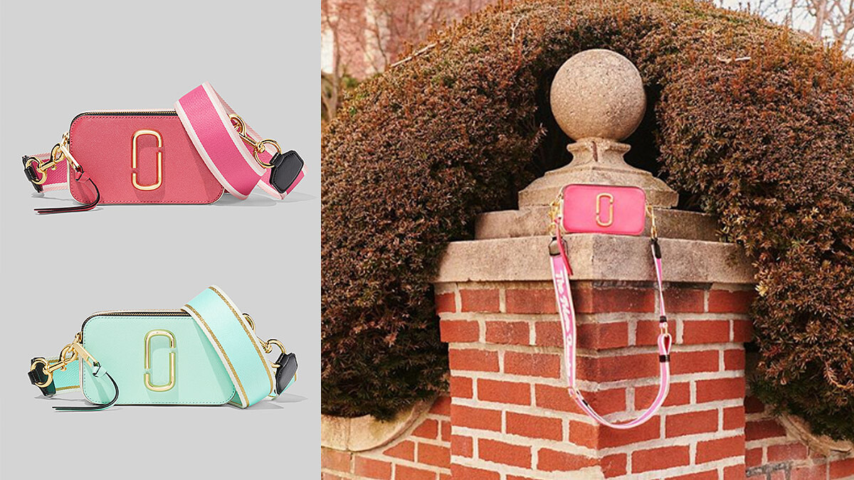 Marc Jacobs 芭比粉Snapshot相機包、薄荷綠Snapshot相機包，NT14,900。