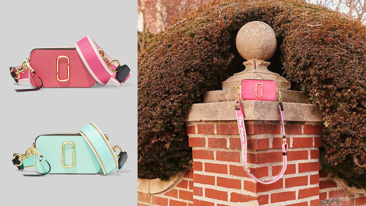 Marc Jacobs 芭比粉Snapshot相機包、薄荷綠Snapshot相機包,NT14,900。