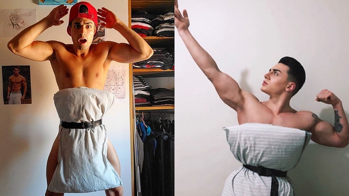 IG枕頭挑戰#quarantinepillowchallenge太夯!帥哥鮮肉在家也瘋玩一波,邀男友秀養眼肌肉就趁現在