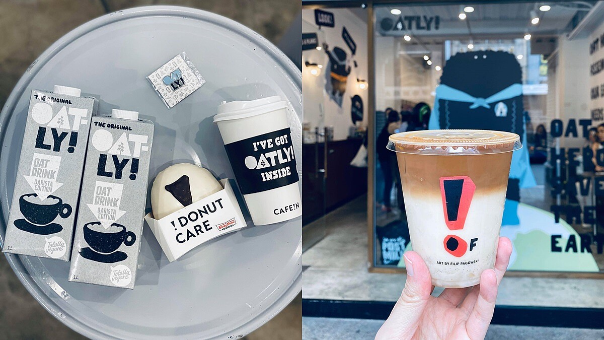 歐美名人、網紅瘋搶的瑞典「OATLY」燕麥奶！首度攜手CAFE!N、Krispy Kreme打造燕麥奶拿鐵、甜甜圈