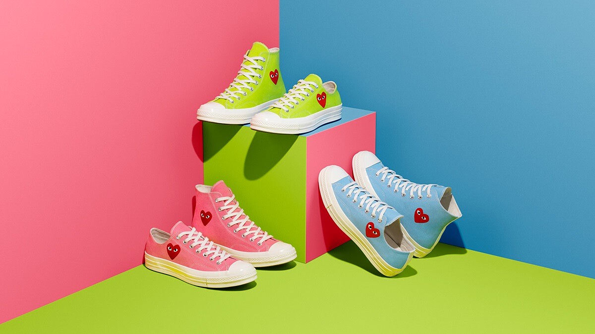 Converse X COMME des GARÇONS PLAY川久保玲聯名再度來襲!把Chuck 70s換上蜜桃粉、天空藍