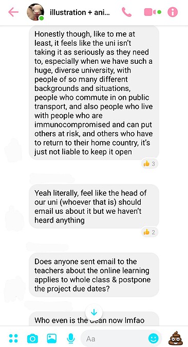 班級群組開始討論要怎麼要求學校停課